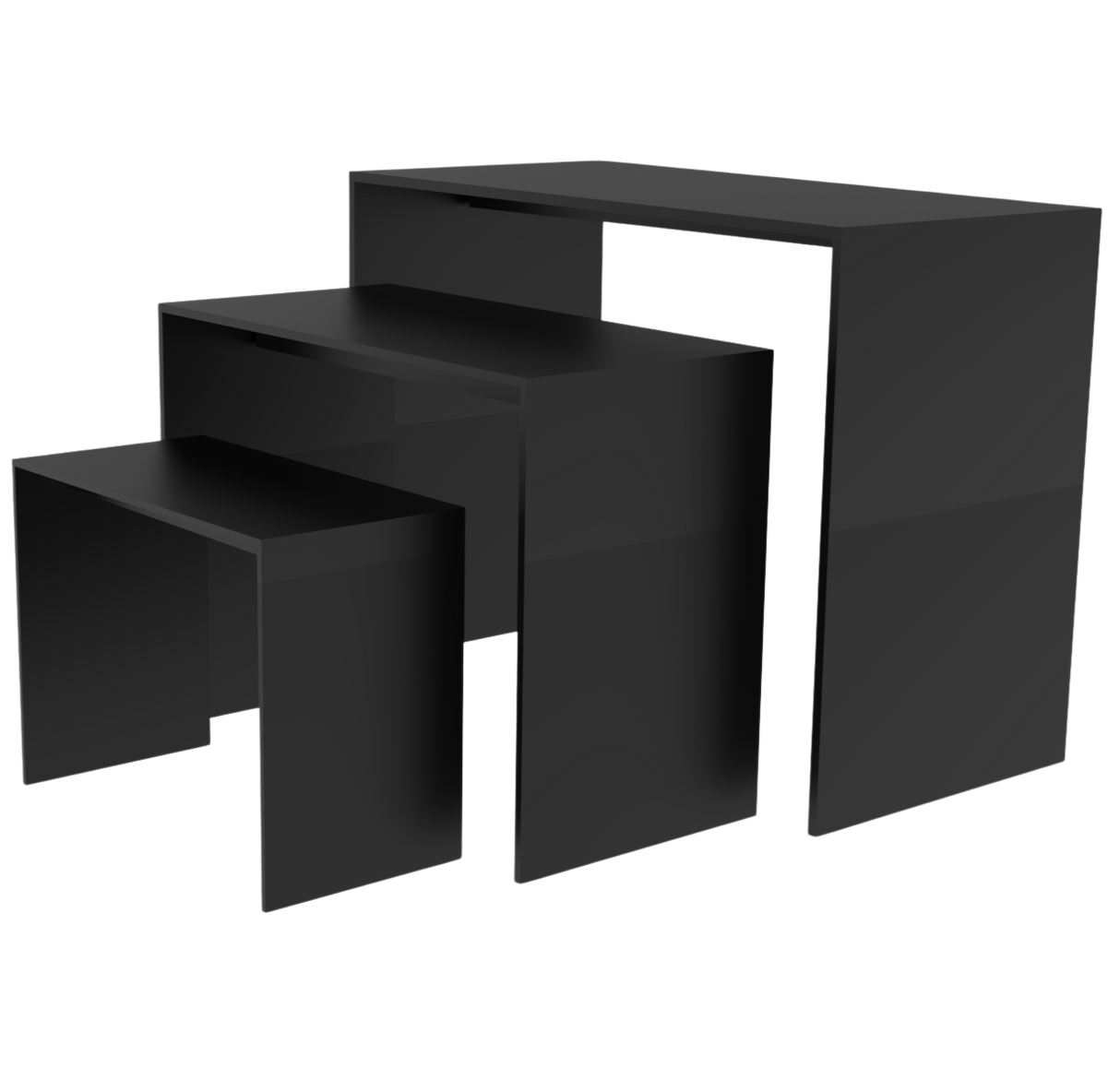 Czarny stół wystawowy