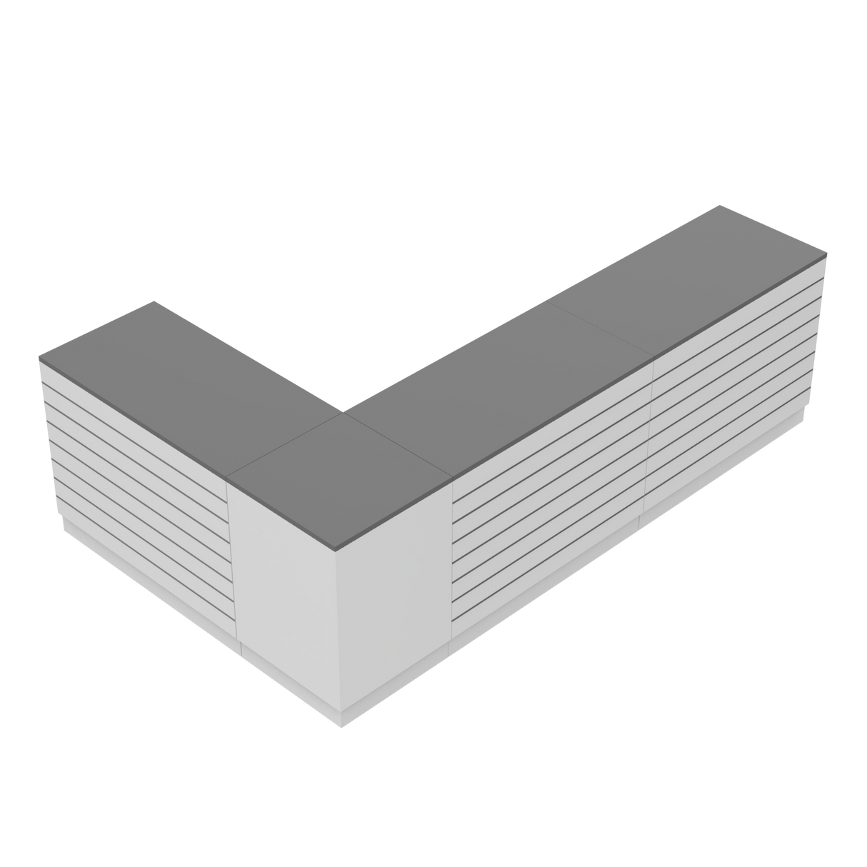 Butiksdisk L, Vit/Grå.