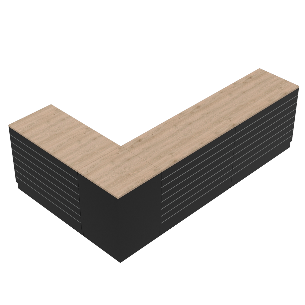 Butiksdisk L, Svart/Ek, (300x180)