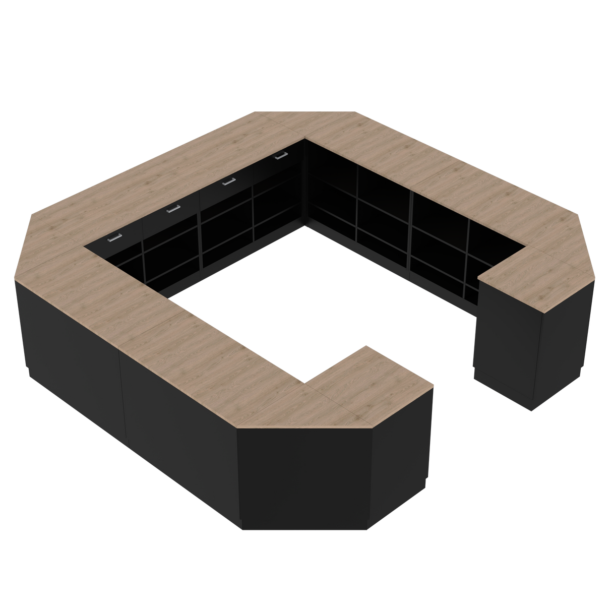 Butiksdisk O, Svart/Ek