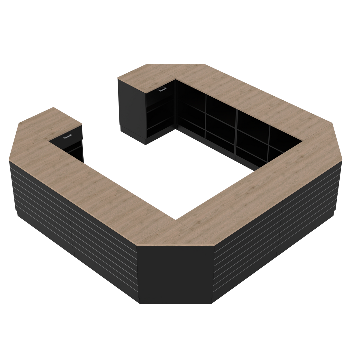 Butiksdisk O, Svart/Ek