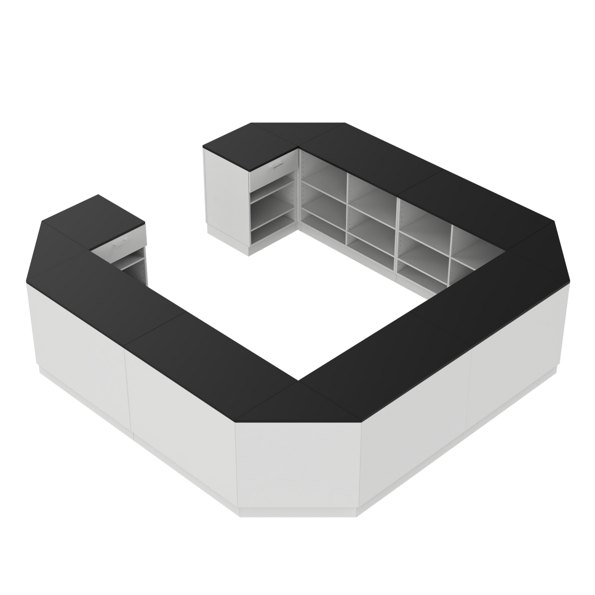 Butiksdisk O, Vit/Svart