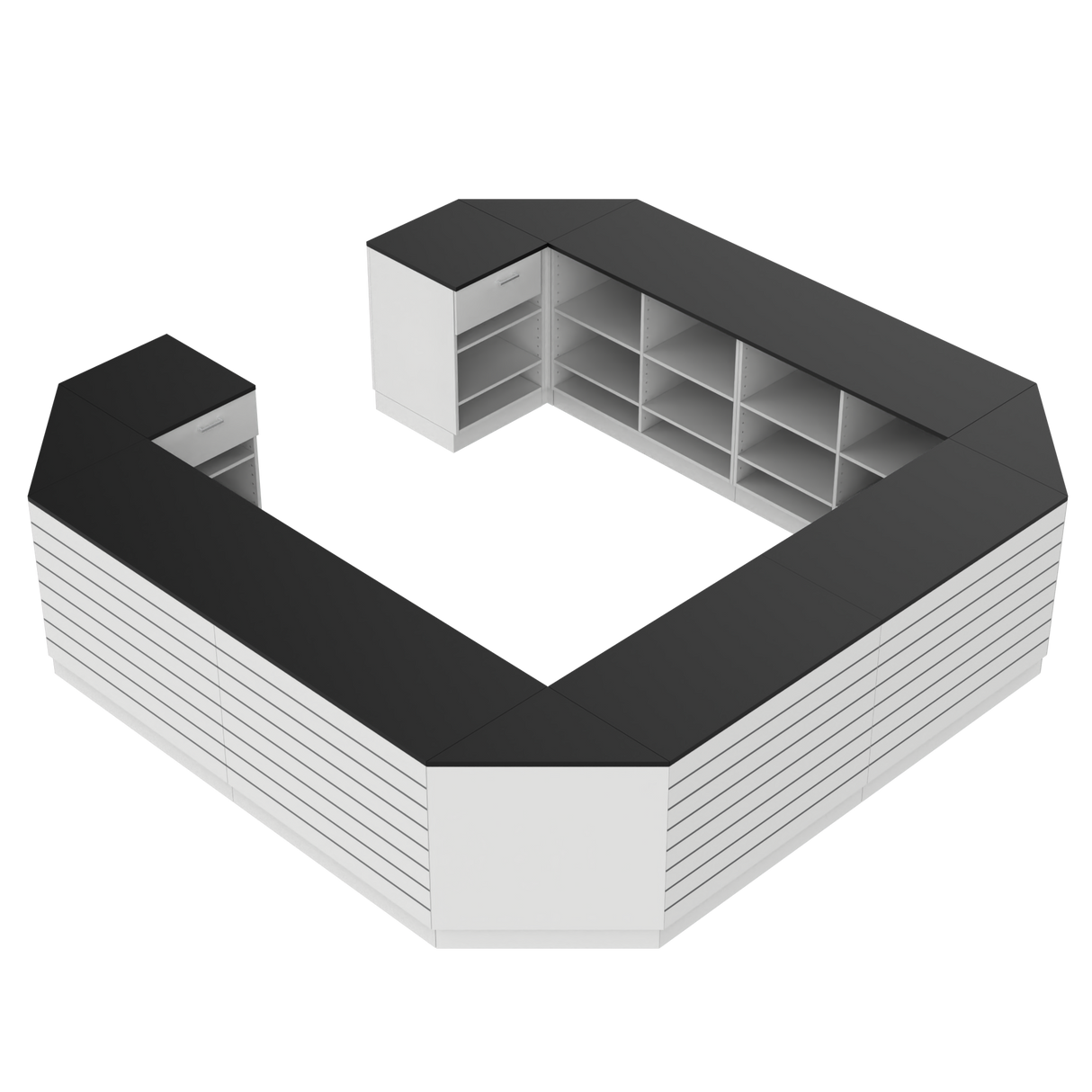 Butiksdisk O, Vit/Svart