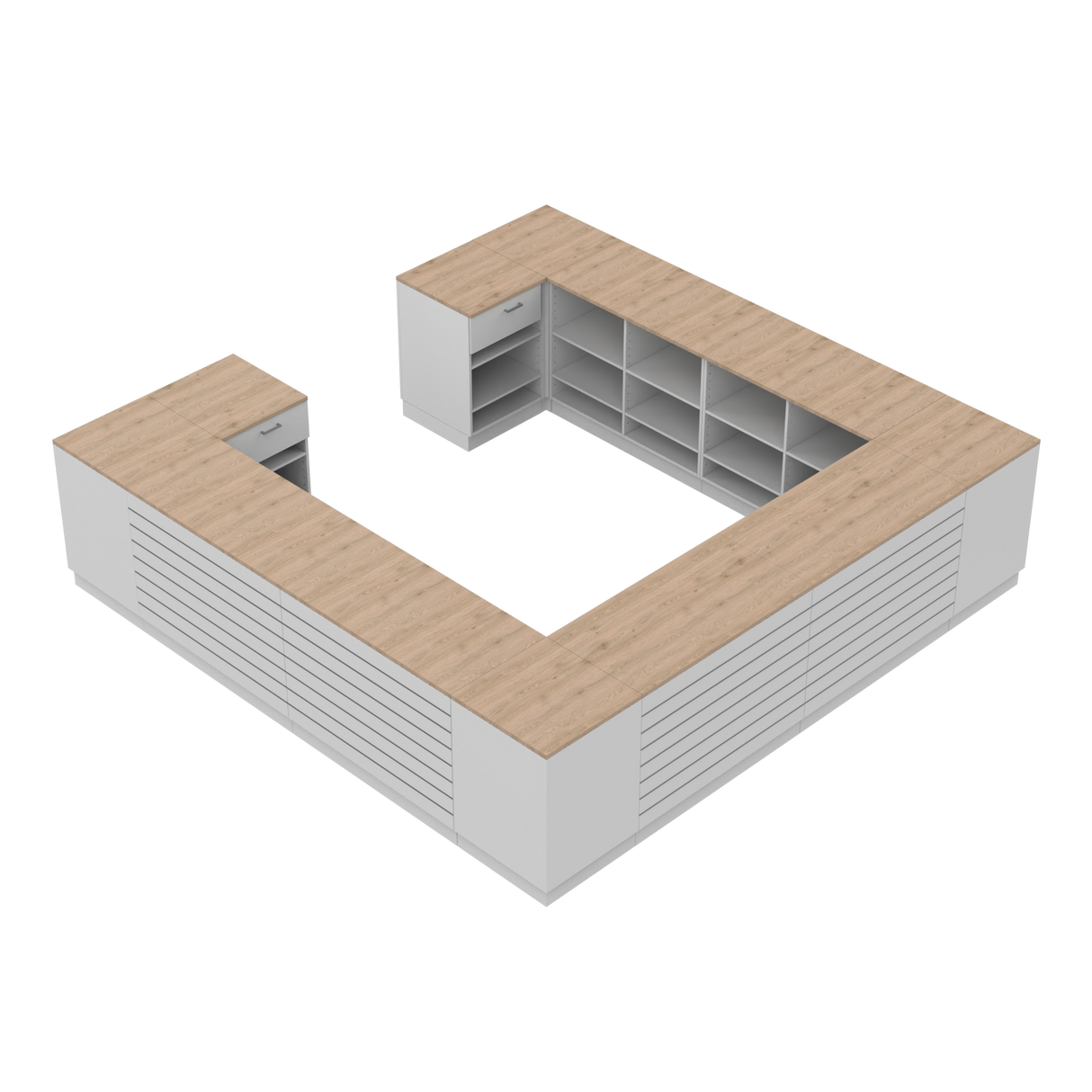 Butiksdisk H, Vit/Ek, (360x360)