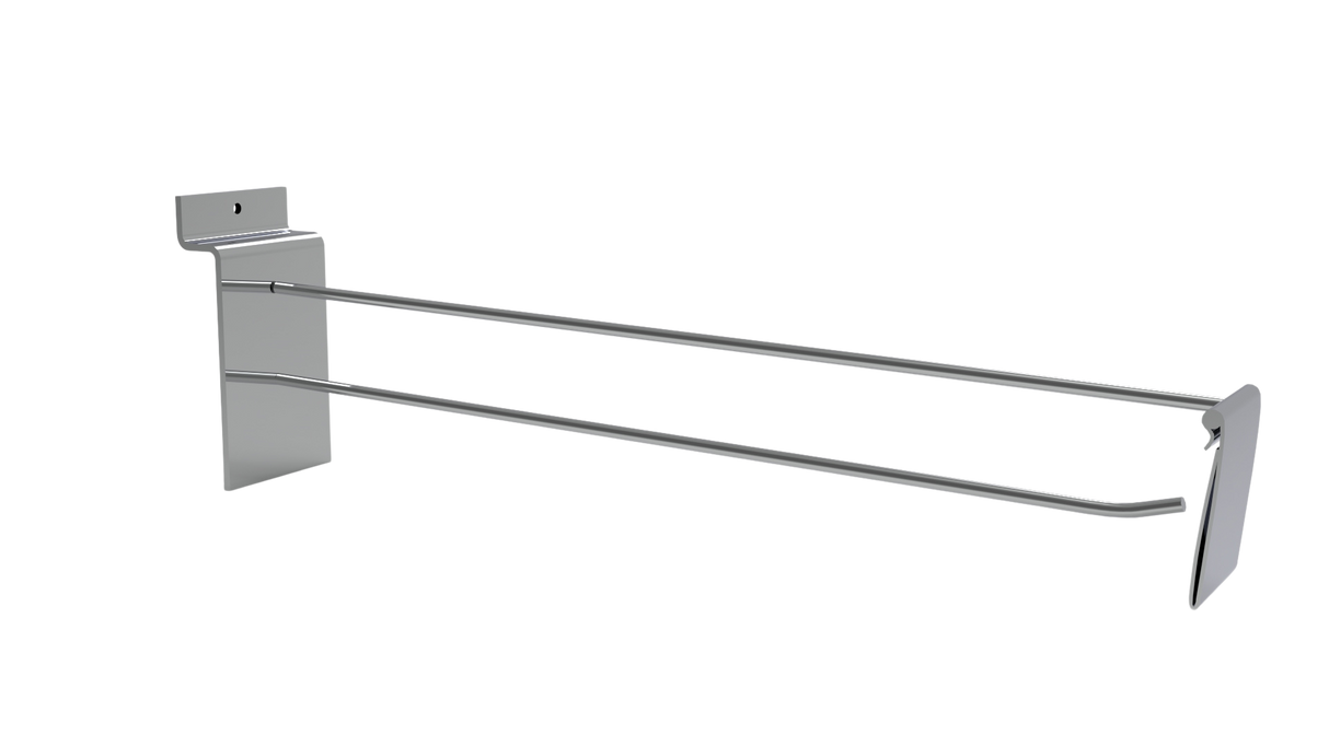 Enkel krok och prishållare för spårpanel-300mm-krom