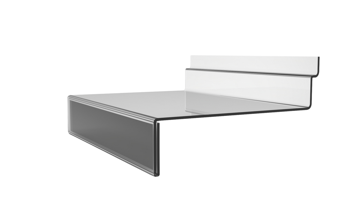 Akryl skohylla med visningsfack 250 x 100 mm