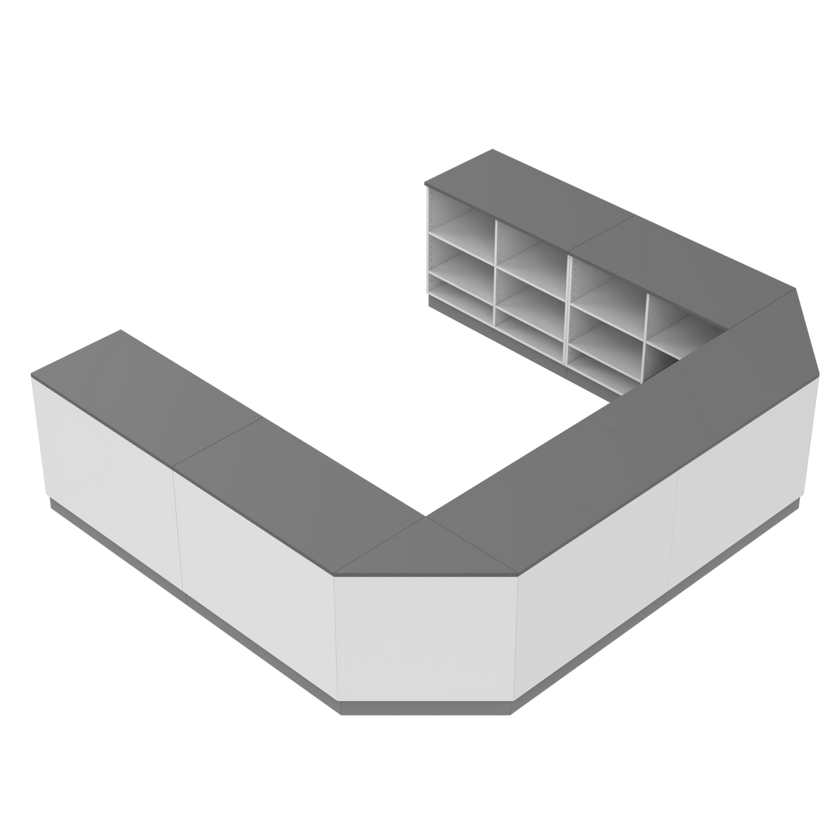 Butiksdisk U, Vit/Grå,