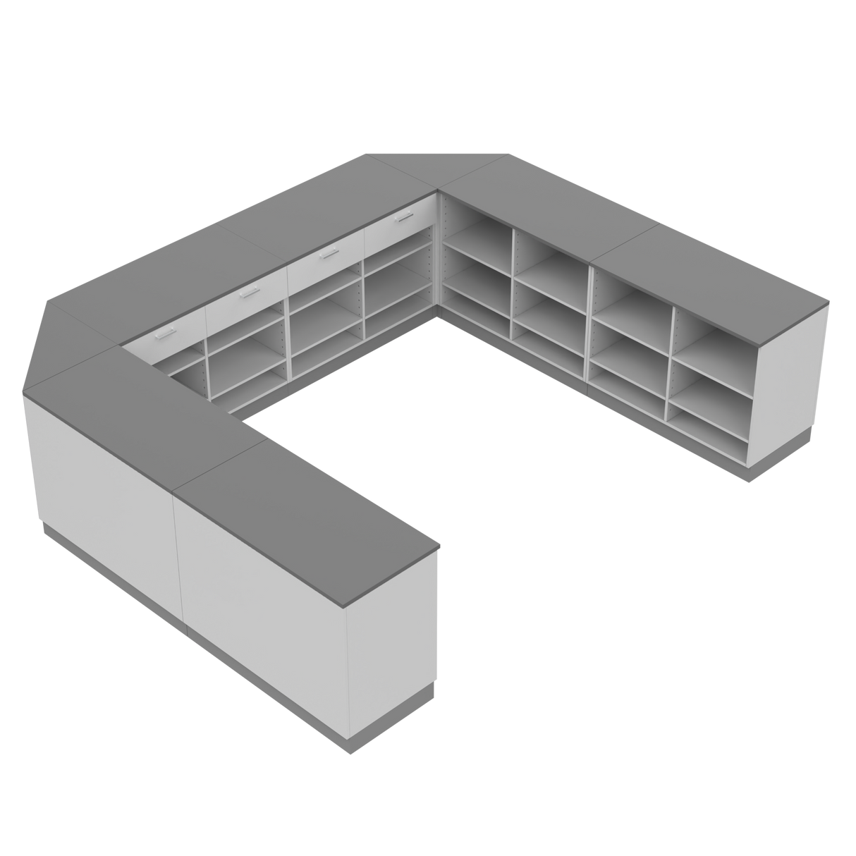 Butiksdisk U, Vit/Grå,