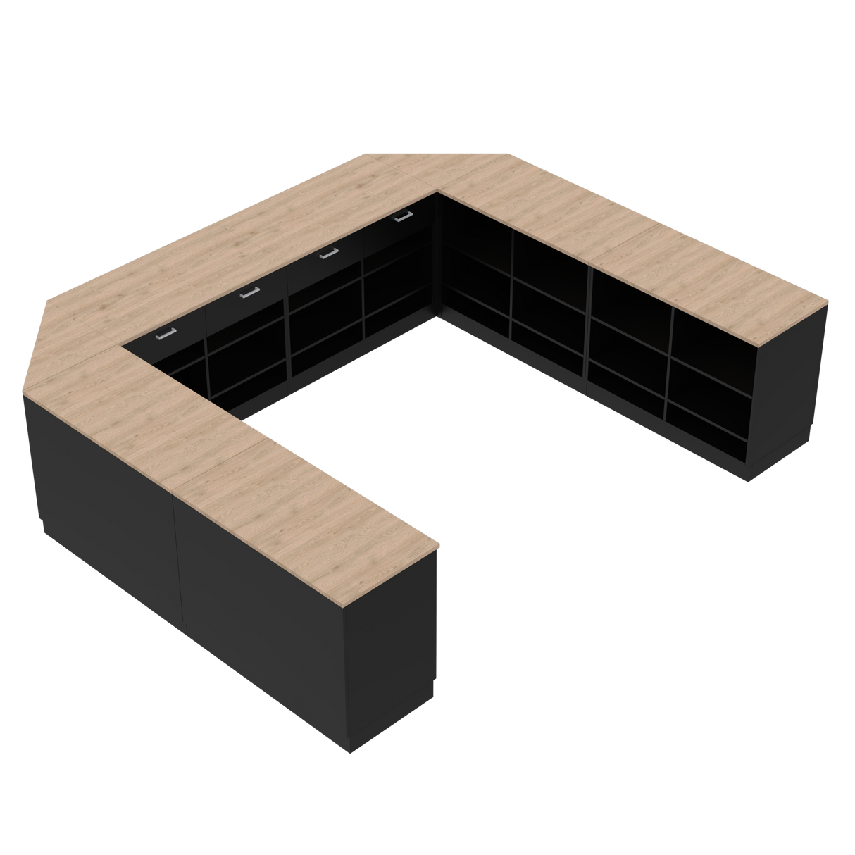 Butiksdisk U, Svart/Ek,