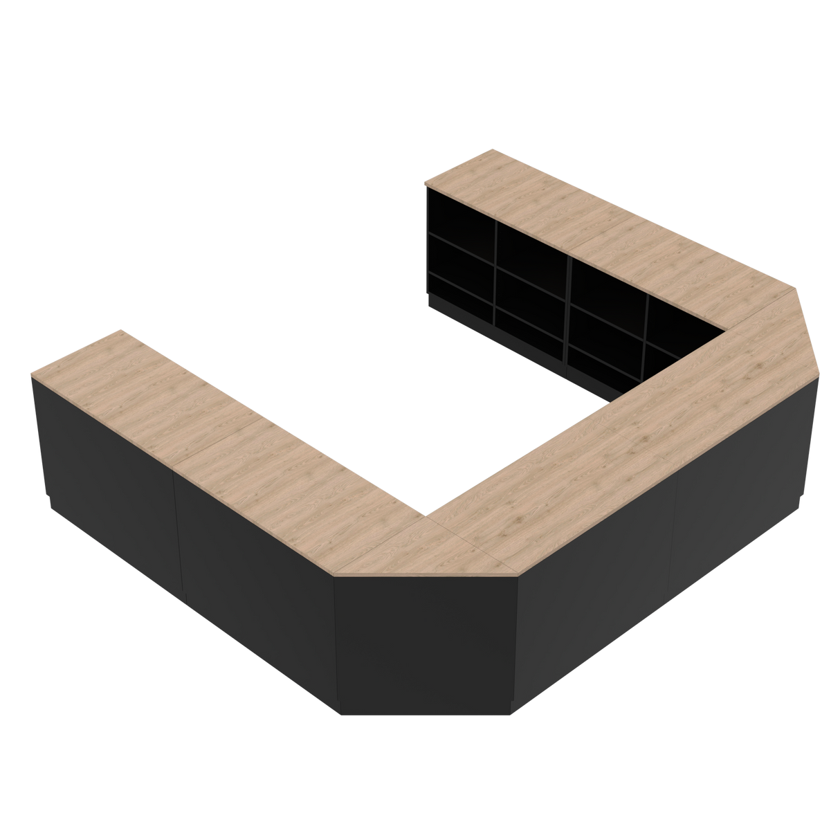 Butiksdisk U, Svart/Ek,