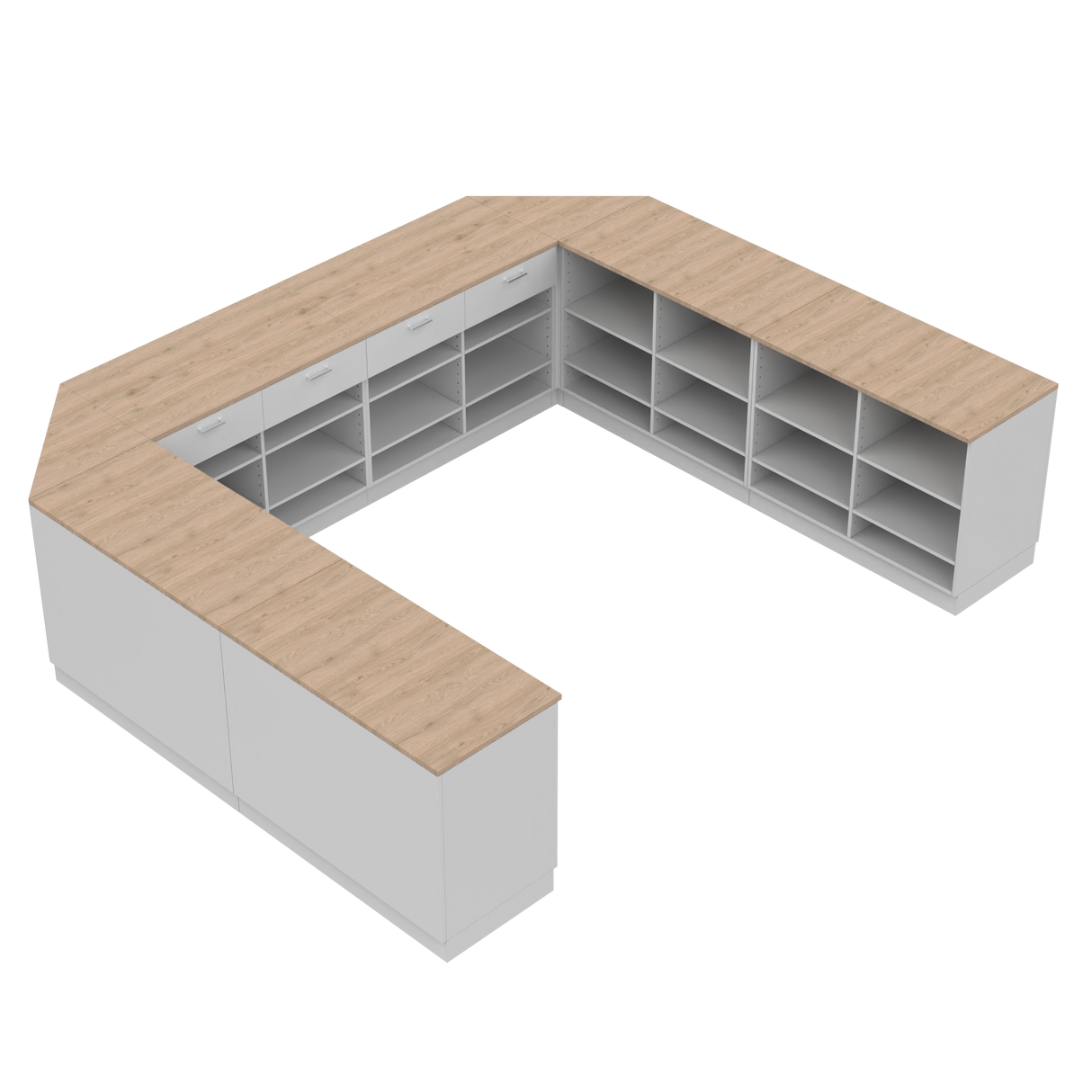 Butiksdisk U, Vit/Ek,