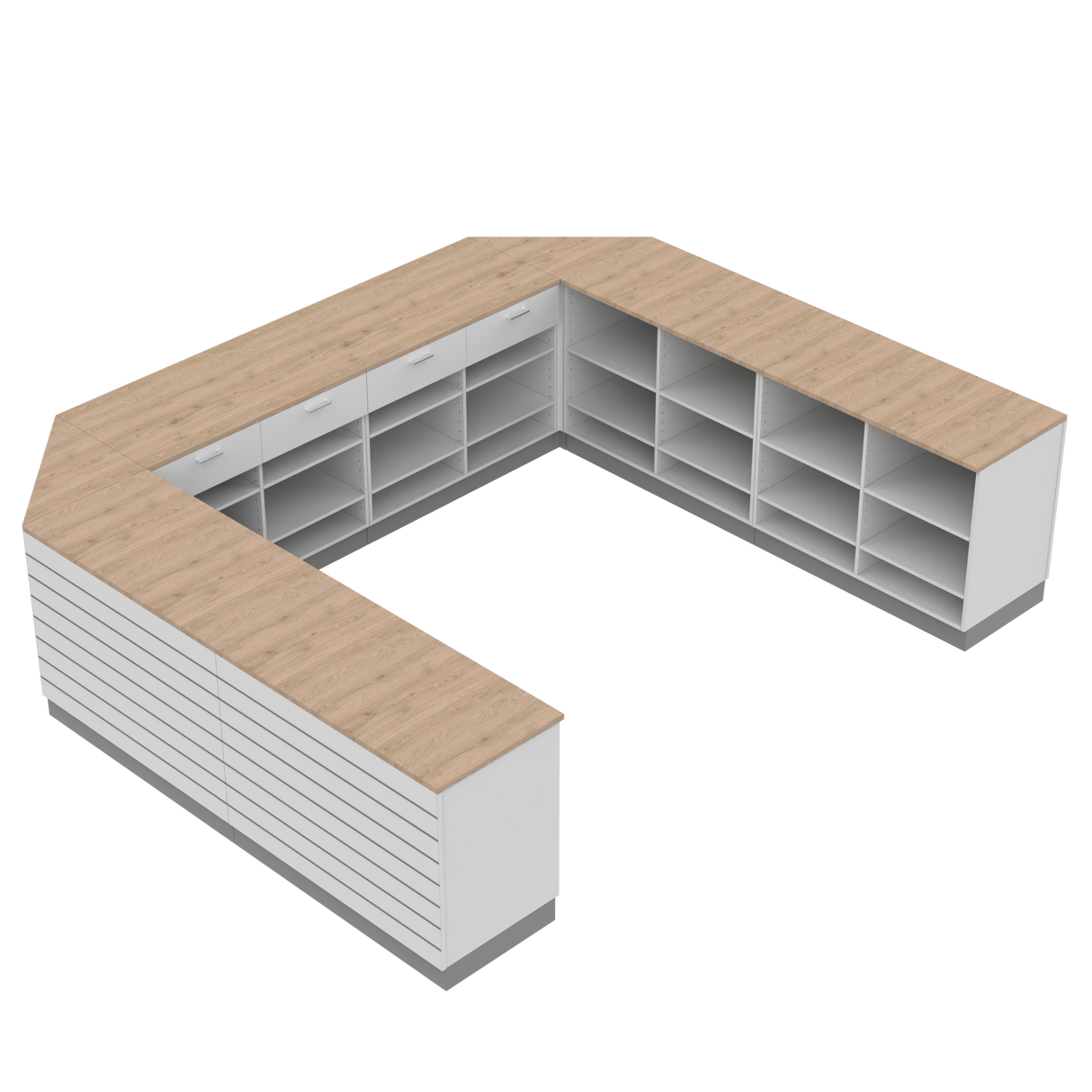 Butiksdisk U, Vit/Ek,