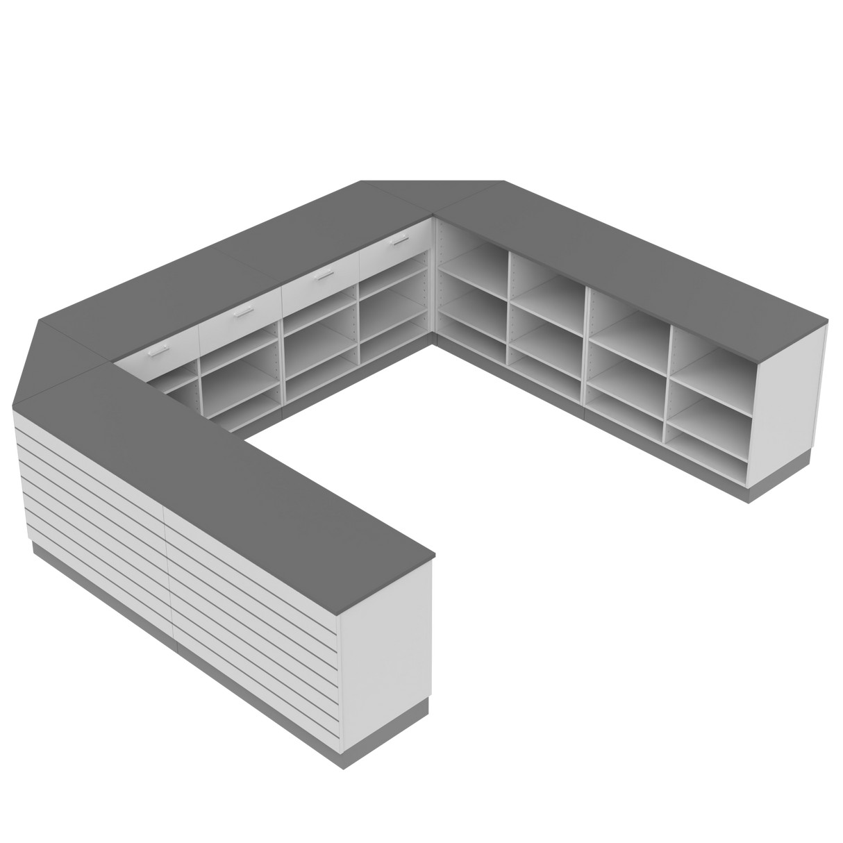Butiksdisk U, Vit/Grå,