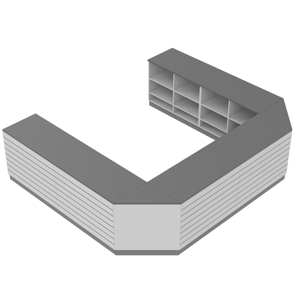 Butiksdisk U, Vit/Grå,