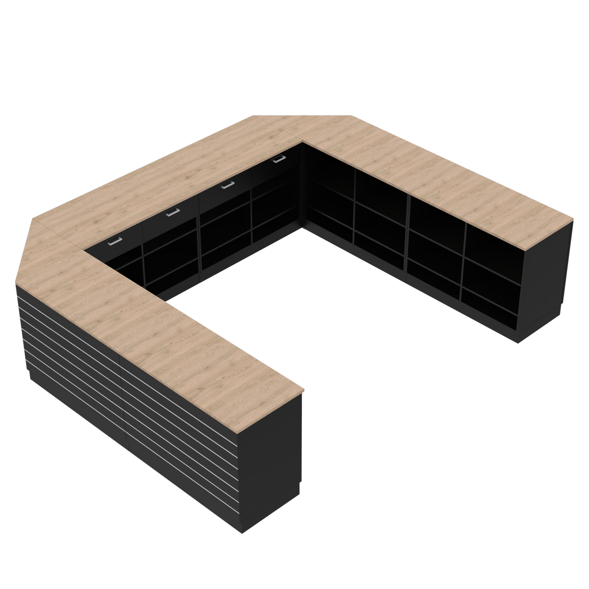 Butiksdisk U, Svart/Ek,