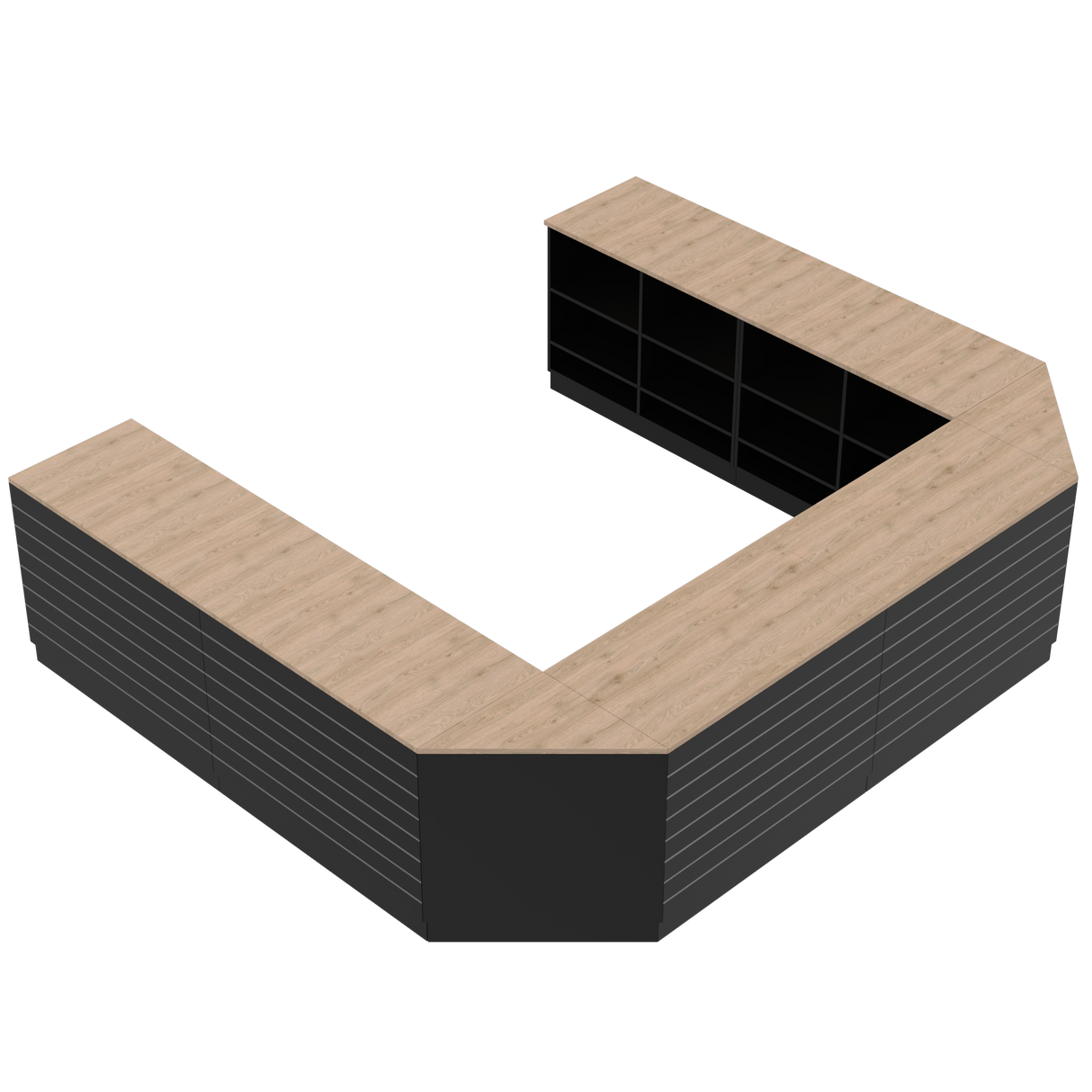 Butiksdisk U, Svart/Ek,