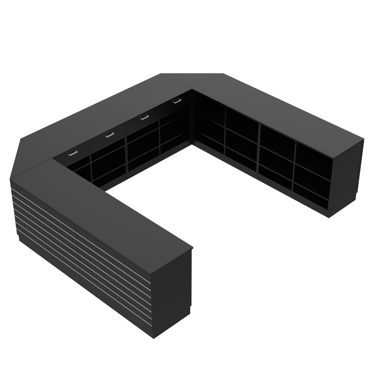 Butiksdisk U, svart/svart,