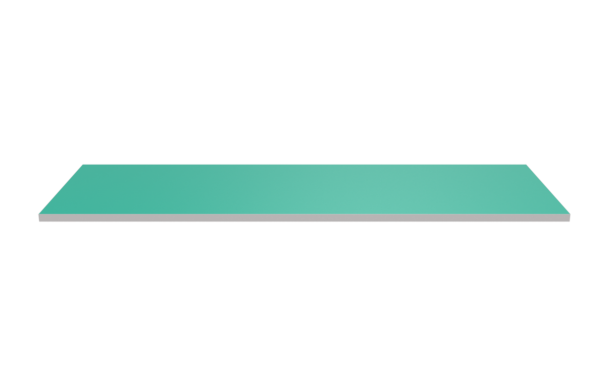 Trähylla 1200x400 Teal