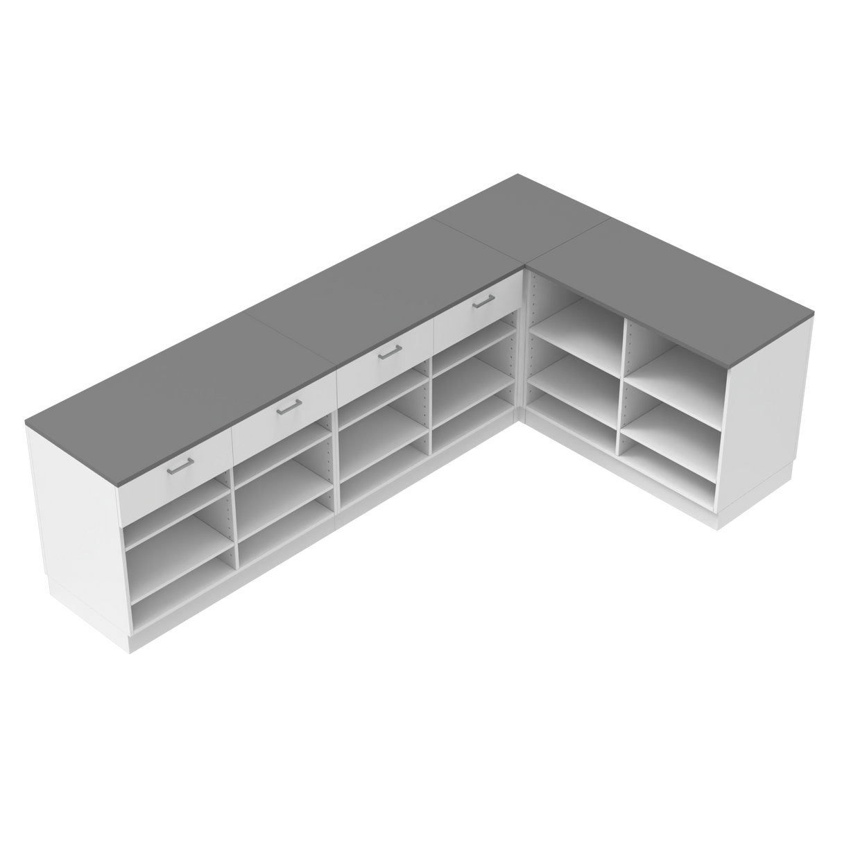 Butiksdisk L, Vit/Grå.