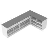 Butiksdisk L, Vit/Grå.