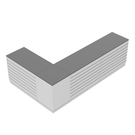 Butiksdisk L, Vit/Grå.