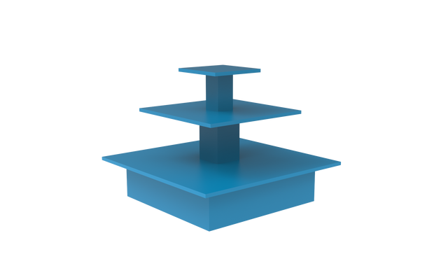 Pyramid Table Display Pyramid table Light Blue – Tradewalls
