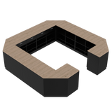 Butiksdisk O, Svart/Ek