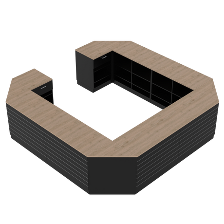 Butiksdisk O, Svart/Ek