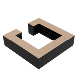 Butiksdisk H, svart/ek, (360x360)