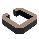 Butiksdisk O, Svart/Ek