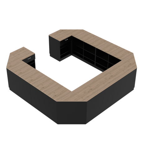 Butiksdisk O, Svart/Ek