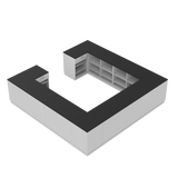 Butiksdisk H, Vit/Svart, (360x360)