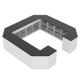 Butiksdisk O, Vit/Svart
