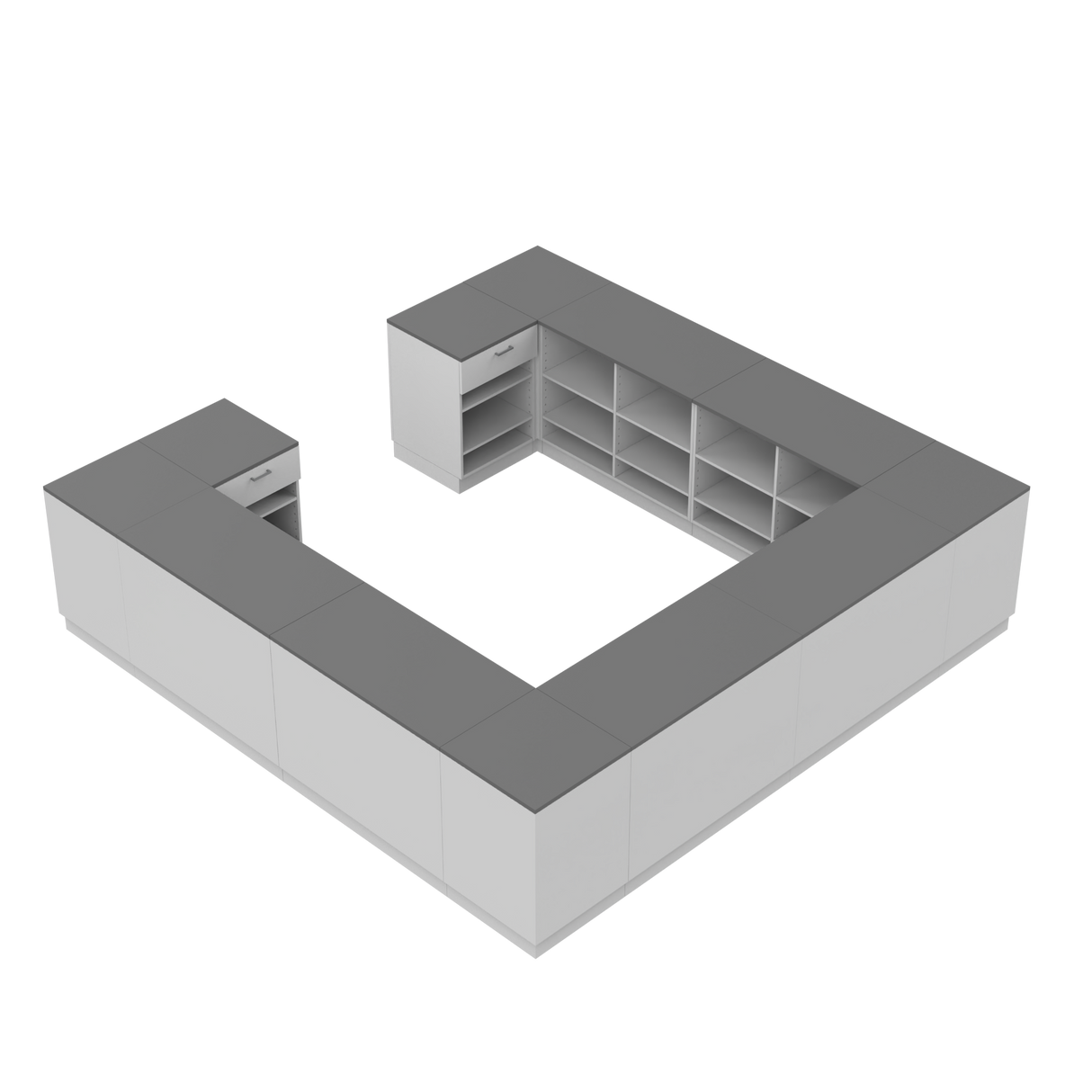 Butiksdisk H, Vit/Grå, (360x360)