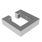 Butiksdisk H, Vit/Grå, (360x360)