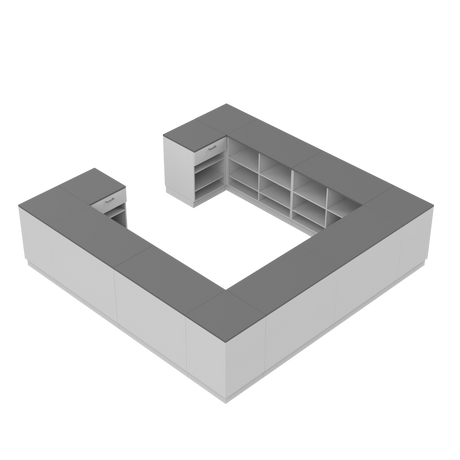 Butiksdisk H, Vit/Grå, (360x360)