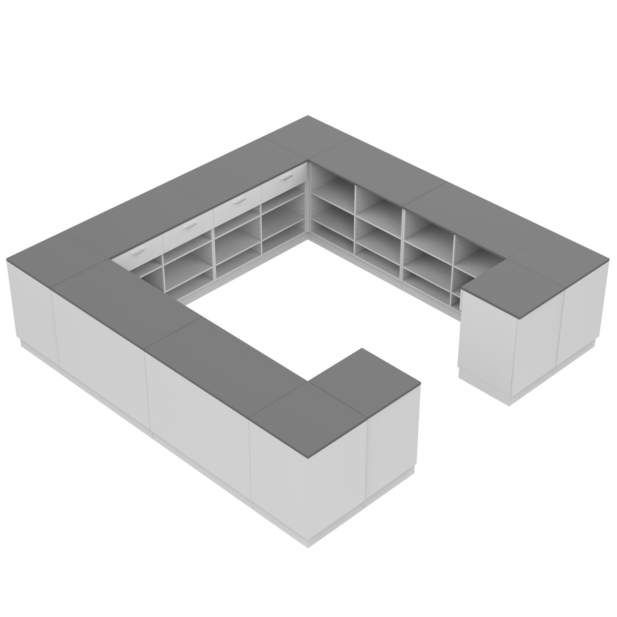 Butiksdisk H, Vit/Grå, (360x360)