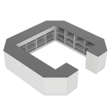 Butiksdisk O, Vit/Grå