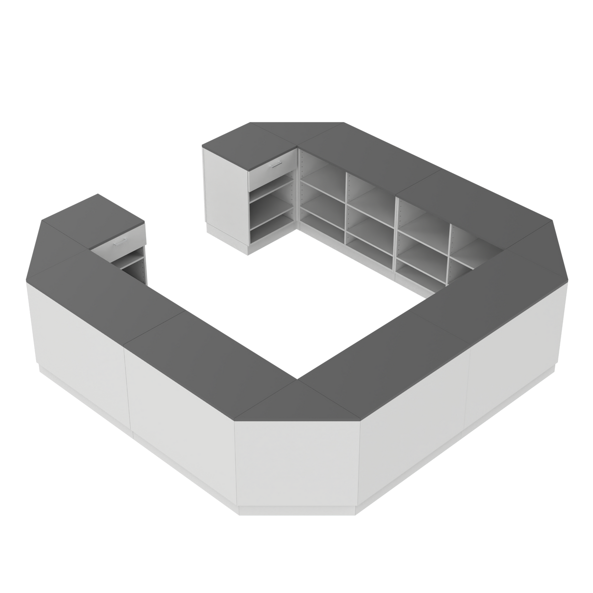 Butiksdisk O, Vit/Grå