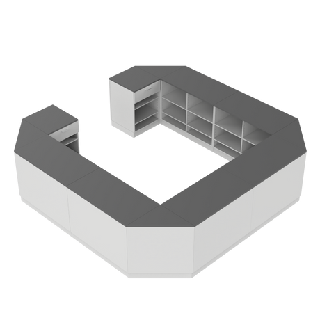 Butiksdisk O, Vit/Grå