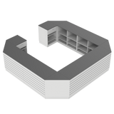 Butiksdisk O, Vit/Grå