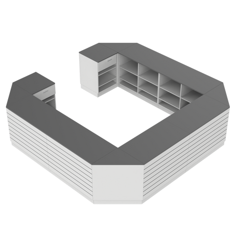 Butiksdisk O, Vit/Grå