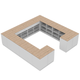 Butiksdisk H, Vit/Ek, (360x360)