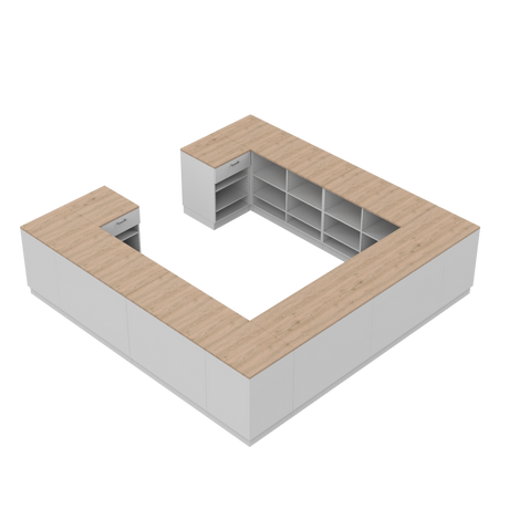 Butiksdisk H, Vit/Ek, (360x360)