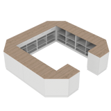 Butiksdisk O, Vit/Ek