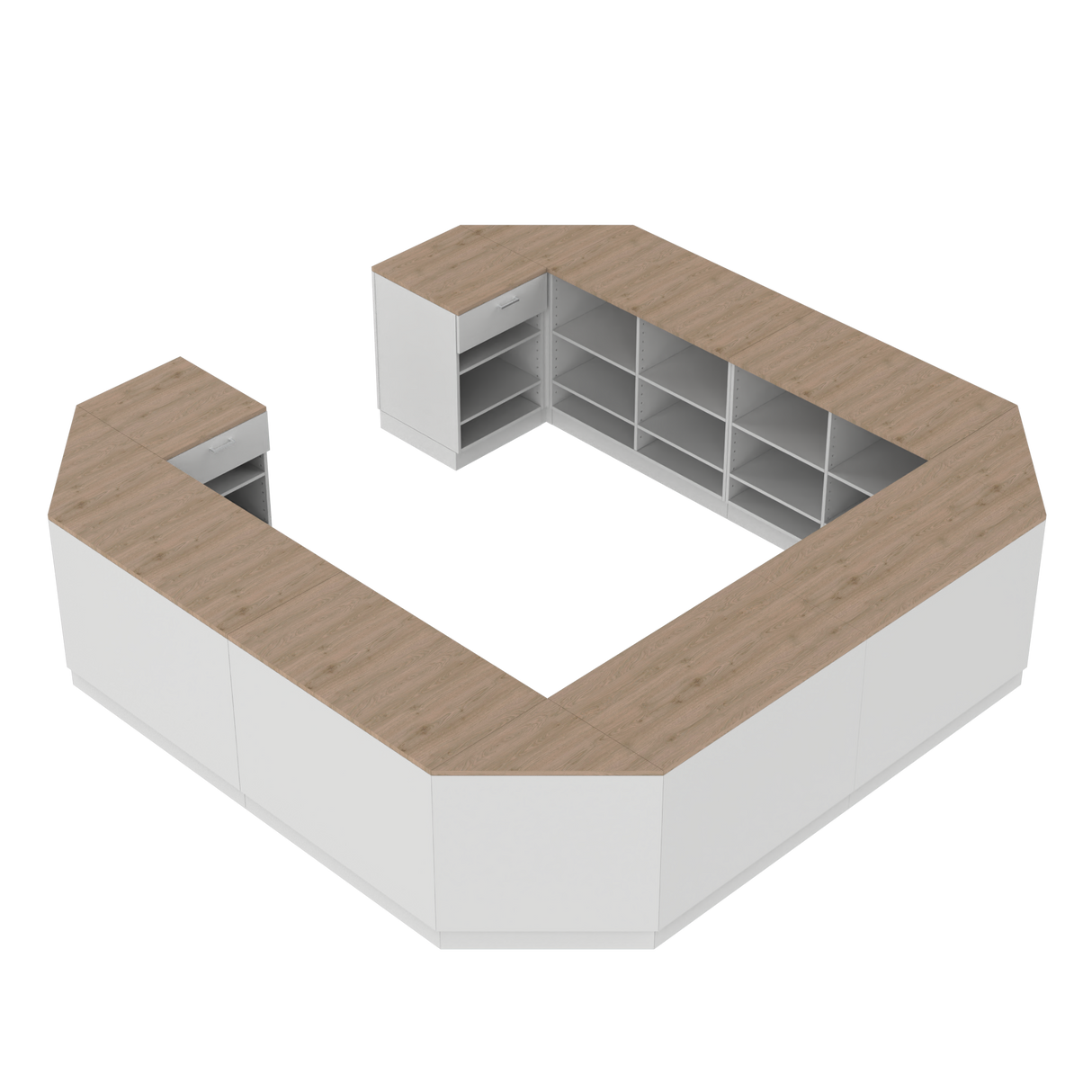 Butiksdisk O, Vit/Ek
