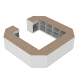 Butiksdisk O, Vit/Ek