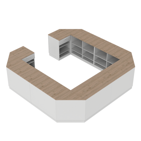 Butiksdisk O, Vit/Ek