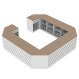 Butiksdisk O, Vit/Ek