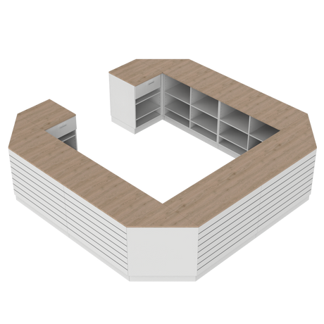 Butiksdisk O, Vit/Ek